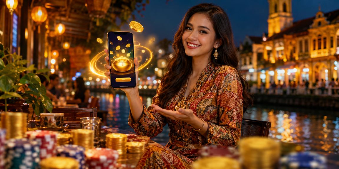 Pemain pertaruhan di Ipoh dengan pakaian batik tradisional Malaysia